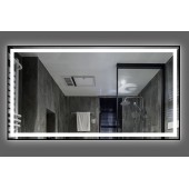 Зеркало DUSEL LED DE-M0061S1 Black 100х75 с часами