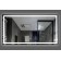 Зеркало DUSEL LED DE-M0061S1 Black 80х65 с часами