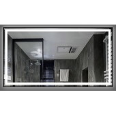 Зеркало DUSEL LED DE-M0061S1 Silver 100х75 с часами