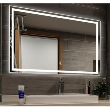 Зеркало DUSEL LED DE-M0061S1 Silver 100х75 с часами и Bluetooth