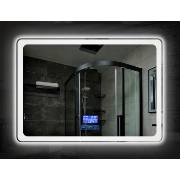Зеркало DUSEL LED DE-M3051 100х75 с часами и Bluetooth